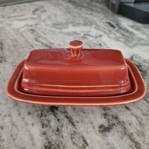 Fiesta Retired Persimmon Butter Dish